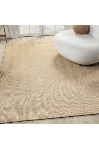 Düz Bej Kılçık Desenli Modern Halı - L665bjbo Kahve