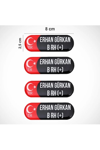 Kişiye Özel Kan Grubu Damla Sticker Seti 4 Parça Kişiye Özel Kan Grubu Damla Sticker Seti 4 Parça