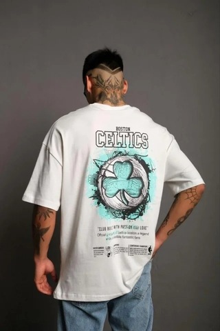 Vexor Erkek Sırt Baskılı T-shirt - Beyaz