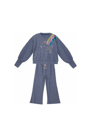 Denokids Mshb&g Parlak Kedi Kız Çocuk Triko Eşofman Takım Çok Renkli