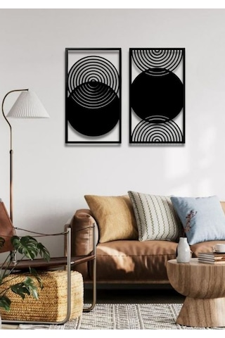 Bohem Stil Modern 2 Li Metal Duvar Dekoru Seti 40 X 75