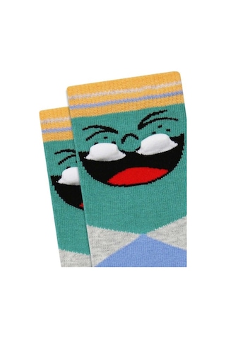 Brz Kids 3D Gülen Surat Desenli Erkek Çocuk Çorabı 3Lü Set