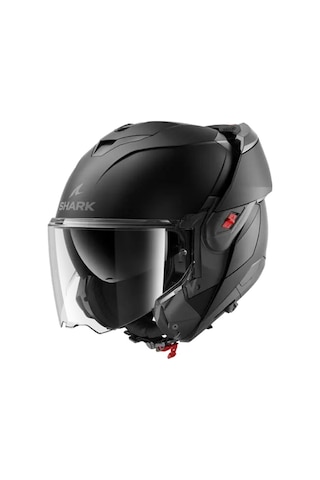 Shark Oxo Dark Shadow Mat Siyah Çene Açılır Kask Siyah
