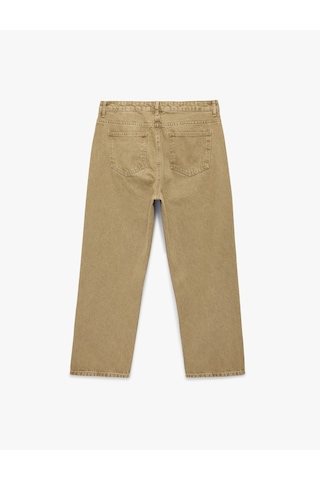 Koton Pamuklu Bol Normal Bel Oversize Baggy Jean Pantolon Deve Tüyü 7wam40137nd Taba