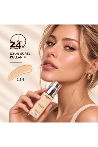 True Match Nemlendirici Likit Fondöten 30 Ml Hyaluronik Asitli, 24 Saat Kalıcı & Terlemeye Dayanıklı Doğal Bitiş 1.5N