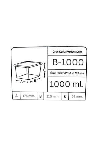 Offbox Buzluk Sebze Bakliyat Et Gıda Saklama Kabı - 1 Lt. - 10 Adet Şeffaf