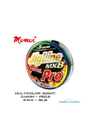 Momoi Jigline Mx8 Pro 0.14mm 300mt. Multicolor İp Misina