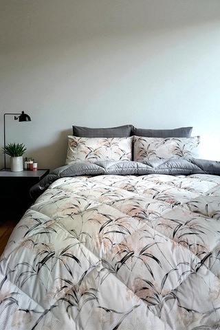 Alla Turca Çift Kişilik 4 Yastık Kılıflı Lastikli Çarşaflı Çift Taraflı Desenli Uyku Seti-natura Gri Gri