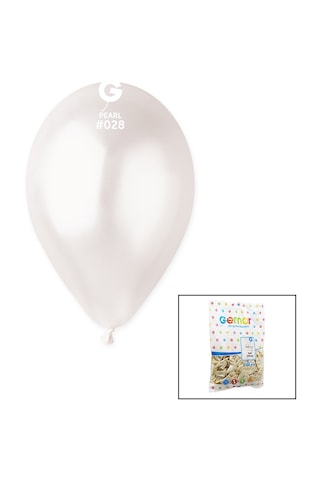 Gm-110-28 Metalik - Beyaz Balon 11&apos &apos - 28cm - 100 Parça Aklby-bsva58