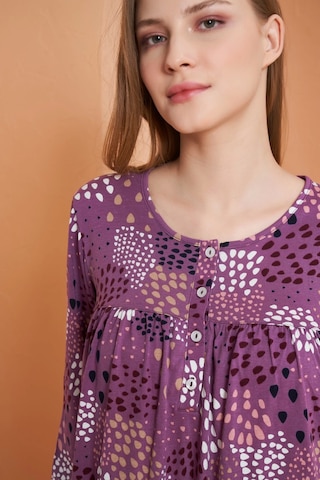 Pjs 27165 Kadın Uzun Kol Gecelik Lila