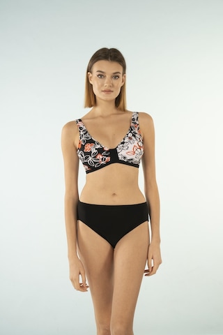 Estiva Desenli Luplu Toparlayıcı Bikini Takımı - Siyah Beyaz Çok Renkli
