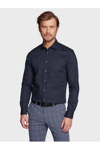 Tommy Hilfiger Erkek Regular Fit Pamuklu Gömlek Lacivert