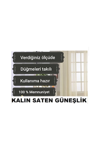 Güneşlik Saten Kalın Gramajlı Ütü İstemez Güneşlk Perde (402268212) Kırık Beyaz