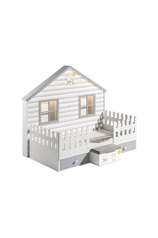 Meltem Kids Küçük Ev Çocuk Odası Montessori Karyola Gri 100 x 200 CM Gri