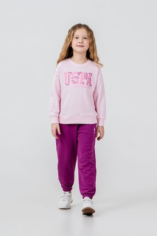 U.S. Polo Assn. Kız Çocuk Baskılı Pembe Uzun Kol Eşofman Takımı Us2706-c-v1 Us2706-c-v1