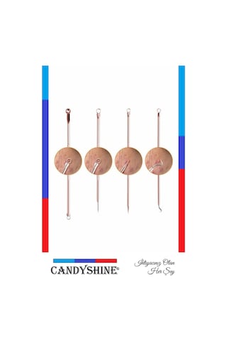 Candyshine Paslanmaz Çelik Sivilce Akne ve Siyah Nokta Temizleme Komedon Seti 4'lü