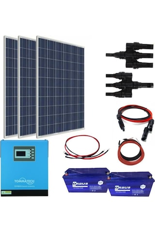 Teknovasyon Arge Güneş Enerjisi Bağ Evi Solar Paketi 3kva İnverter 285w Güneş Paneli 100ah Jel Akü
