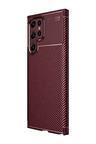 Newface Samsung Uyumlu Galaxy S25 Ultra Kılıf Auto Focus Karbon Kapak - Bordo Evimdeyokyok