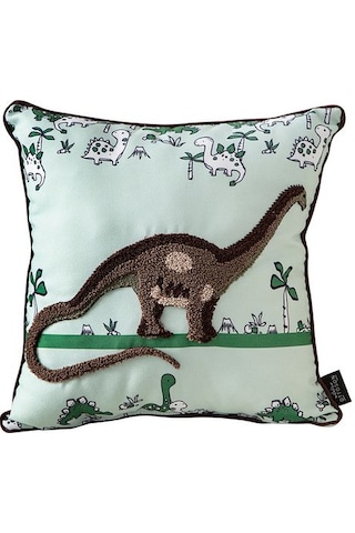 Punch İşlemeli Bebek Çocuk Odası Tekli Dekoratif Özel Tasarım Kırlent 35x35 Cm İç Dolgulu Yeşil