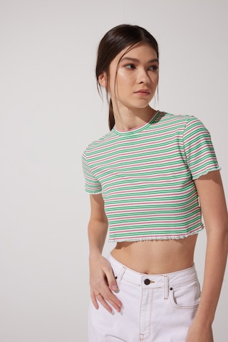 Lee Slim Fit Dar Kesim Bisiklet Yaka Kısa Kollu Crop Renkli Esnek Tişört L231112900 Çok Renkli