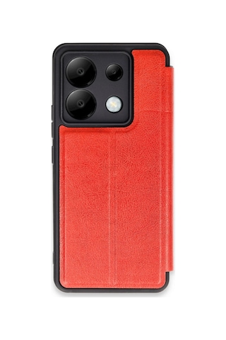Newface - 962 - Xiaomi Redmi Note 13 Pro 5g Kılıf Flip Cover - Csmo-tex - - Kırmızı