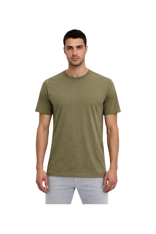 Arma Ar-ma Erkek Bisiklet Yaka Tişört Baskisiz Basic Örme Kumaş Regular Fit %47 Modal %47 Pamuk %6 Likra 30/1 Penye Modal Full Likra Süprem Y31344473002 Haki-h1