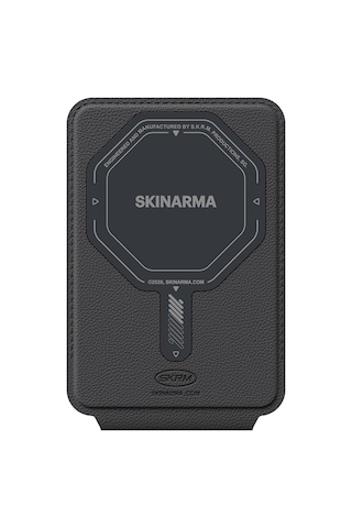 Skinarma Axis Serisi Foldable Stand Özellikli Deri Tasarımlı Kartlık Gri Gri