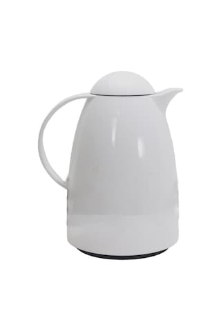 Depa Akrilik İçi Camlı Termos Sade Düz Beyaz 1 L