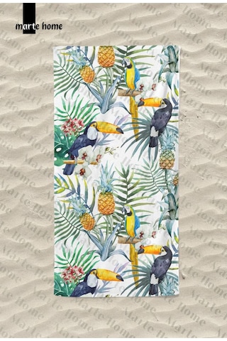 Marte Home Tropicals 2 Baskılı Plaj Havlusu Renkli Marte Home Tropicals 2 Baskılı Plaj Havlusu Renkli