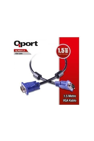 Qport Q-Vga1.5 15 Pin Filtreli Vga Kablo 1.5Mt