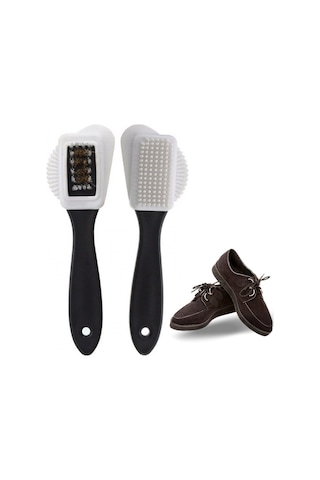 Çift Taraflı Pratik Taşınabilir Süet Nubuk Deri Çizme Bot Ayakkabı Temizleme Bakım Fırçası 5250 Çok Renkli