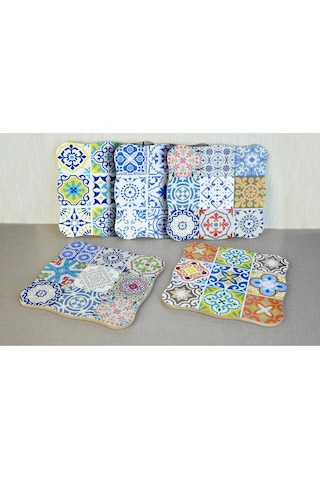 Bambu Mandala Otantik Nihale 17x17 Cm Premium Masa Koruyucu Renkli