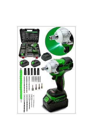 Moonshop Pro Seri 72VF Çift Akülü Somun Bijon Sökme Matkap Kömürsüz Akülü Vidalama 32 Parça Set