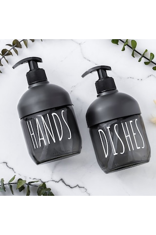 Porsima C-527 Cam Cool Sıvı Sabunluk Seti 2'Li 425 ML Antrasit