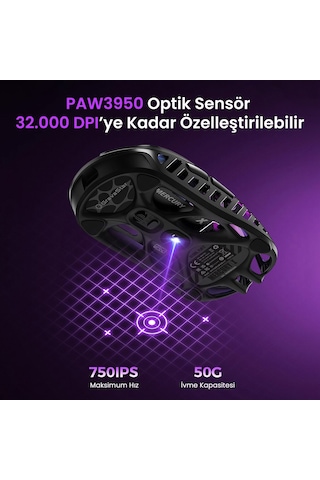 Gravastar K1 Pro Mekanik Gaming Klavye, X Kablosuz Optik Mouse Ve Mousepad Oyuncu Seti, Cyberflare Optik