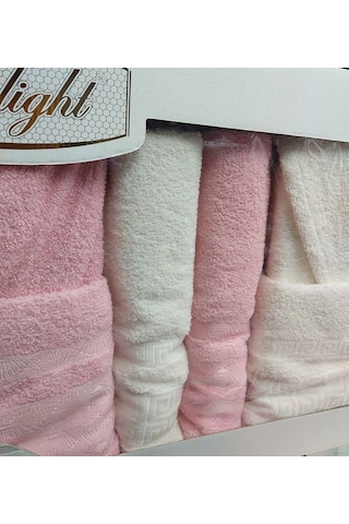 Limelight Select Ekonomik Aile Bornoz Seti 6 Parça -krem Pembe Krem - Pembe