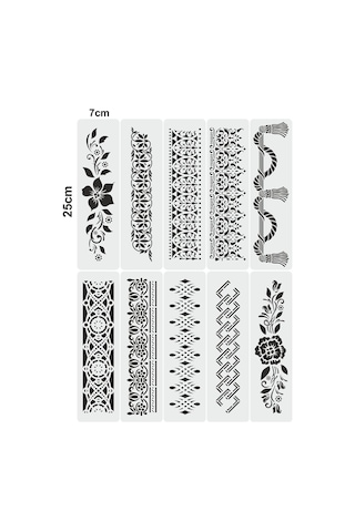 Kk Swords Stencil Tasarım Br054 30 Parça Bordür Set. Set65 Duvar, Eşya,kumaş,fayans Boyama Şablonları Tybrq0aadnıfh8j533
