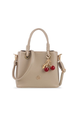 Bilik Deri Logo Detaylı Vizon Kadın El Çantası Riv 145-r Vizon