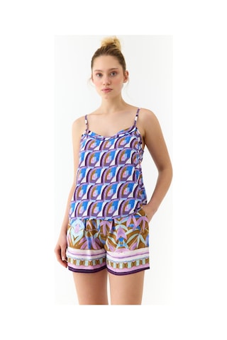 Amarelle Liberty Mor Desenli İnce Askılı, Şortlu Pijama Takımı