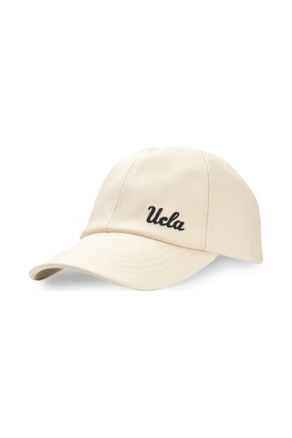 Ucla Damıan Kemik Rengi Baseball Cap Suni Deri - Unisex Şapka Kemik