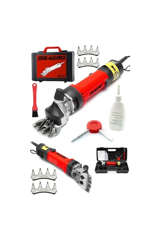Dragro Alman Drg-4200w Devir Ayarli Bakir Sargili Çelik Şanzuman Koyun Keçi Kirkma Makinesi 4 Üst Bıçak Red