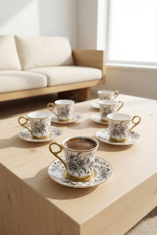 Becky 6 Kişilik Kahve Fincan Takımı - 90 Ml Çok Renkli