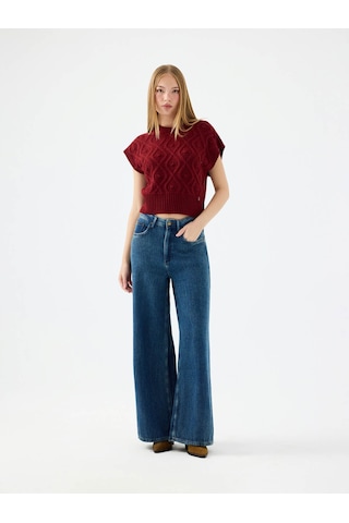 Loft Regular Fit Bordo Kadın Kazak Lf2041596 Bordo