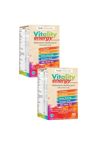 Tabvitamins Vitality Energy 30 Tablet X 2 Adet