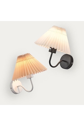 Modern Pileli Kumaş Gölge Duvar Sconce Retro Rustik Duvar Lambası Antik Çiftlik Evi Dekor Duvar Işığı Altın Altın
