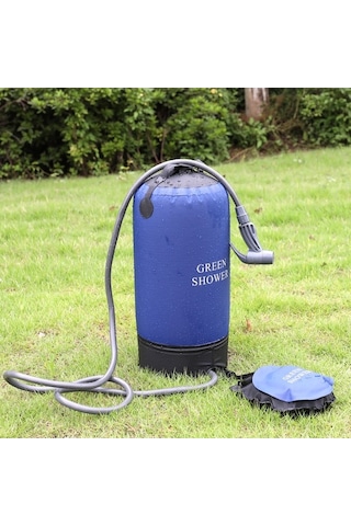 Ayak Pompalı Pvc Basınçlı Duş Hafif Açık Hava Şişme Duş Basınçlı Duş Su Torbası Açık Hava Plaj Kamp Yürüyüş Banyo Mavi