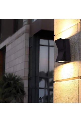 Noas Yl83-6002 Patara 6 Watt Siyah-gold Çift Yönlü Dış Mekan Led Aplik - Gün Işığı 3200k Siyah