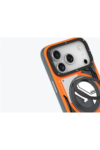 Apple Uyumlu iPhone 17 Pro Max Kılıf M-safe Şarj Özellikli Youngkit Starship Serisi Kapak Turuncu Turuncu