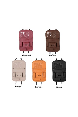 Araba Arka Koltuk Düzenleyici Pu Deri Araba Arka Koltuk Minderi Çocuklar İçin Siyah