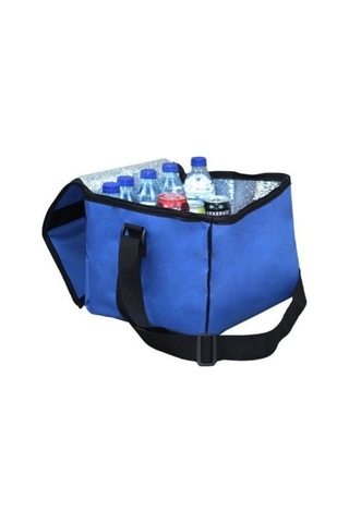 Soğutucu Çanta Buzluk Termos Oto Termos Soğuk Tutucu Çanta Araç Buzluğu Soğuk Taşıma Çantası Termosu Mavi